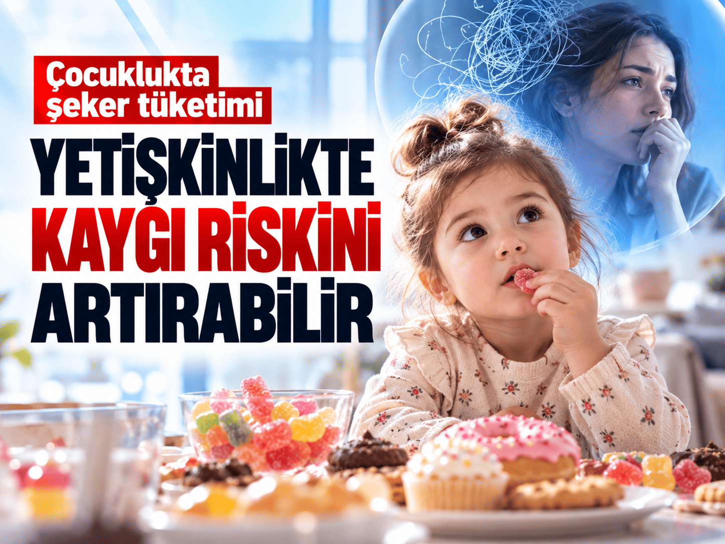 Çocuklukta şeker tüketimi yetişkinlikte kaygı riskini artırabilir