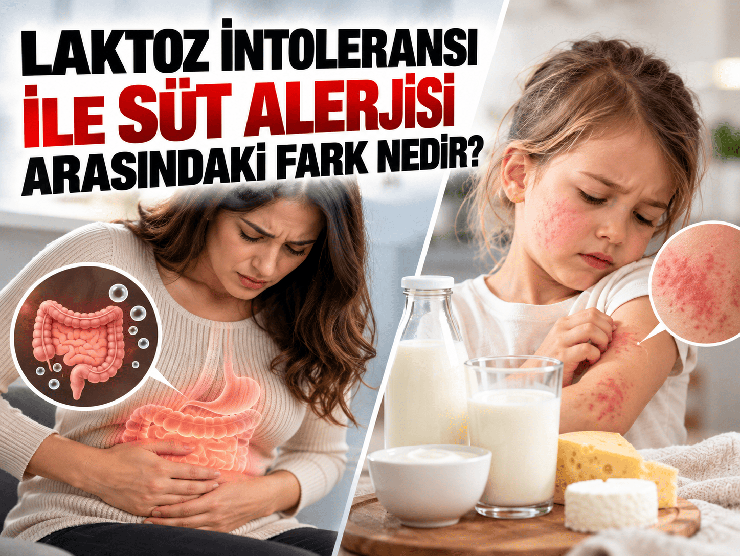 Laktoz intoleransı ile süt alerjisi arasındaki fark nedir?